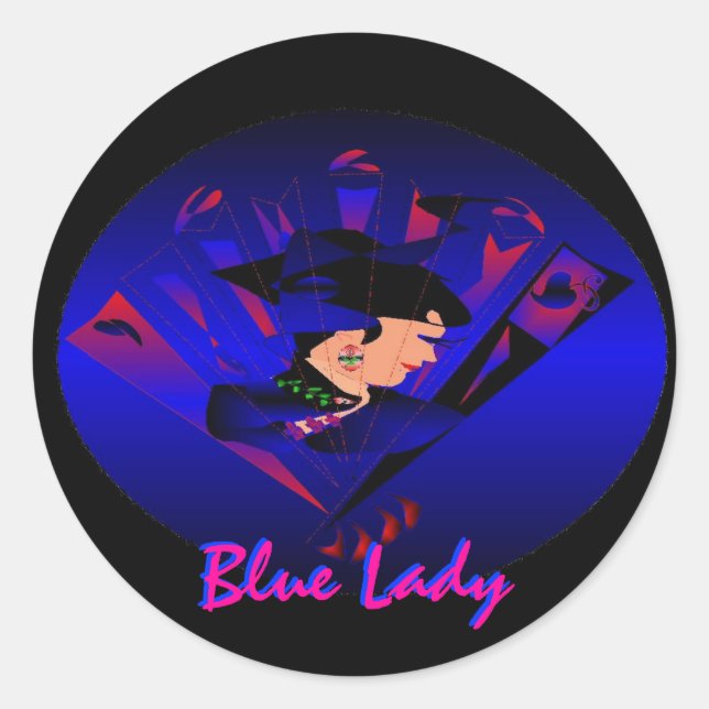 Adesivo Vinheta "Dama Azul" - Personalizável (Frente)