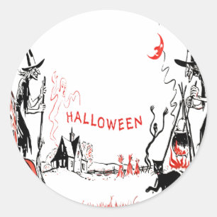 Adesivo Vinheta das Bruxas do Halloween