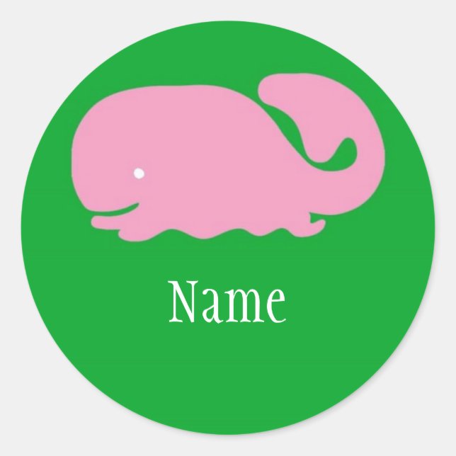 Adesivo Vinheta das raparigas de baleia rosa (Frente)