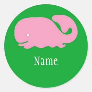 Adesivo Vinheta das raparigas de baleia rosa