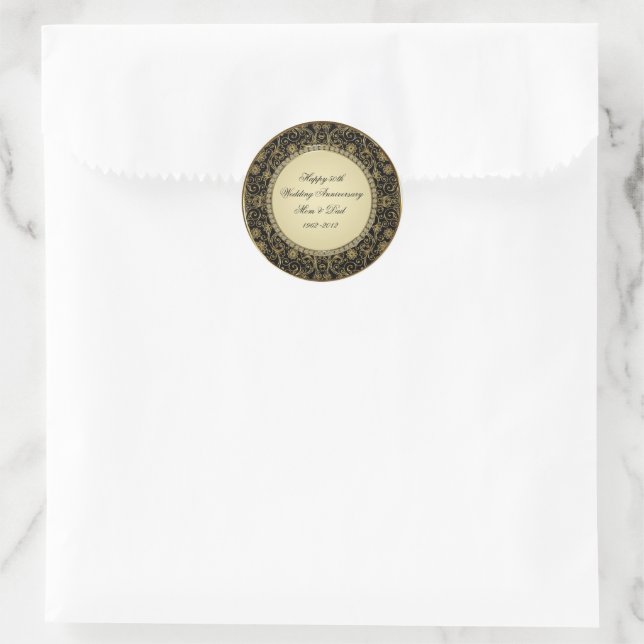 Adesivo Vinheta de 50 anos de casamento (Bolsa)