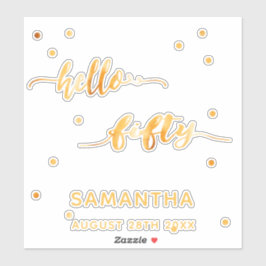 Adesivo vinheta de 50 anos saudação 50