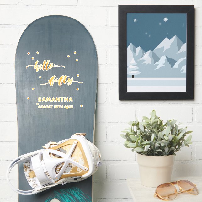 Adesivo vinheta de 50 anos saudação 50 (Prancha de snowboard)