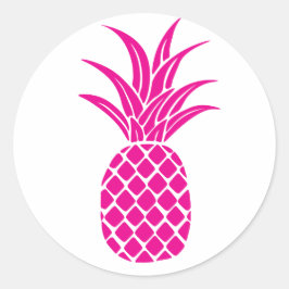Adesivo Vinheta de abacaxi cor-de-rosa brilhante