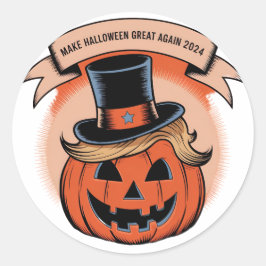 Adesivo Vinheta de Abóbora Trump Halloween