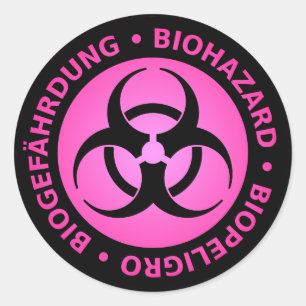 Adesivo Vinheta de Advertência Trilingual de Risco Biológi