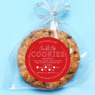 Adesivo Vinheta de algodão Chip Cookies de Chocolate Verme