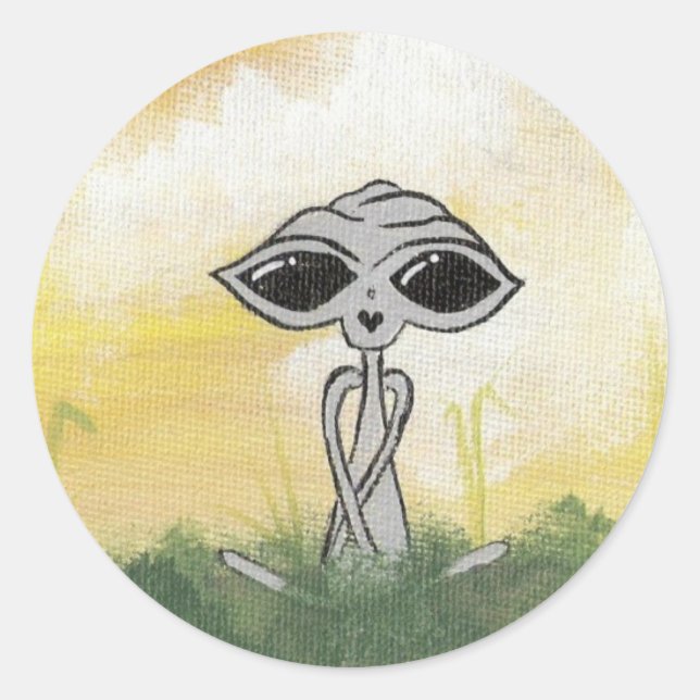 Adesivo Vinheta de Alienígena de Verão pacífica (Frente)