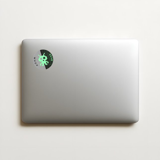 Adesivo Vinheta de Alienígena retroativa - Nome personaliz (Criador carregado)