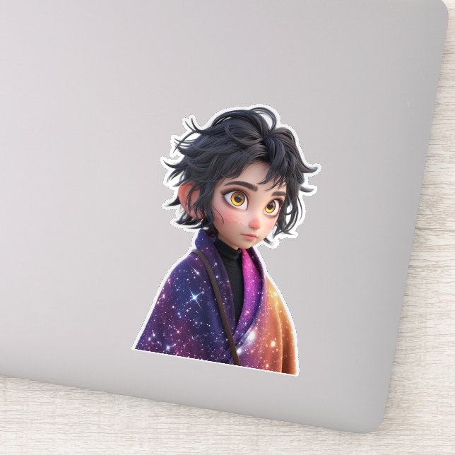 Adesivo Vinheta de anime Kawaii | Galáxia Cura Estética (Detalhe)