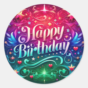 Adesivo Vinheta de aniversário,
