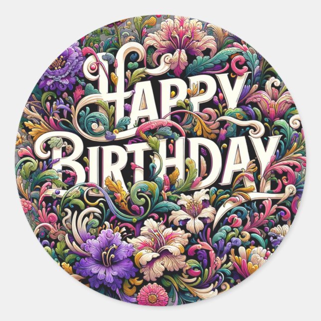 Adesivo Vinheta de aniversário (Frente)