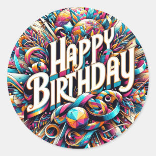 Adesivo Vinheta de aniversário