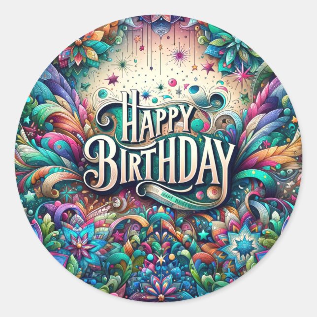 Adesivo Vinheta de aniversário (Frente)