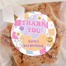 Adesivo Vinheta de Aniversário com Sorriso de Rosto Feliz