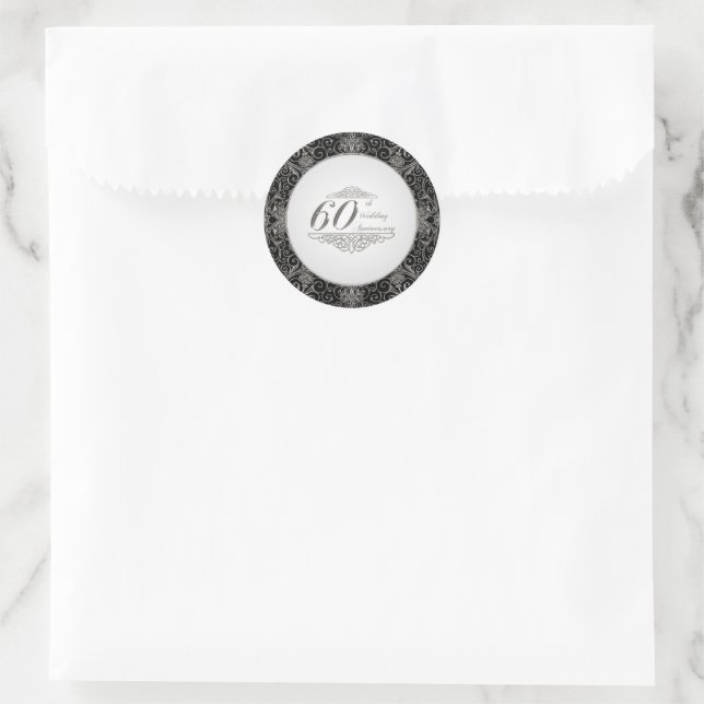 Adesivo Vinheta de Aniversário de Casamento 60 (Bolsa)