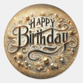 Adesivo Vinheta de aniversário de luxo