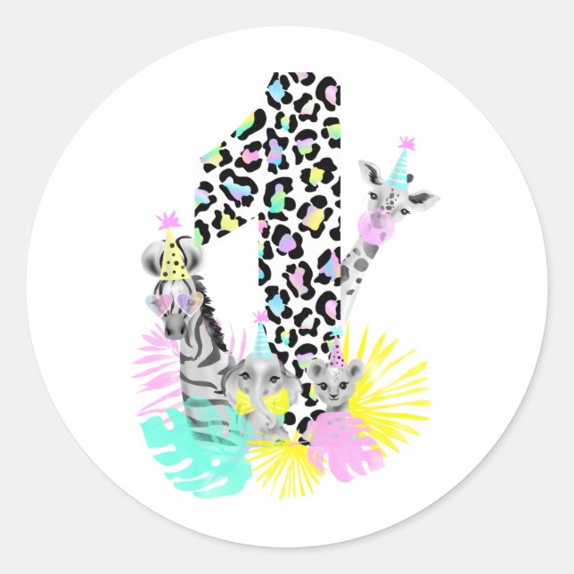 Adesivo Vinheta de aniversário de UM selvagem (Frente)