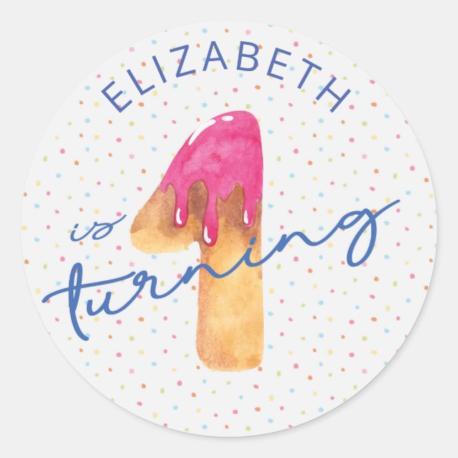 Adesivo Vinheta de aniversário do Candy sprinkles (Frente)