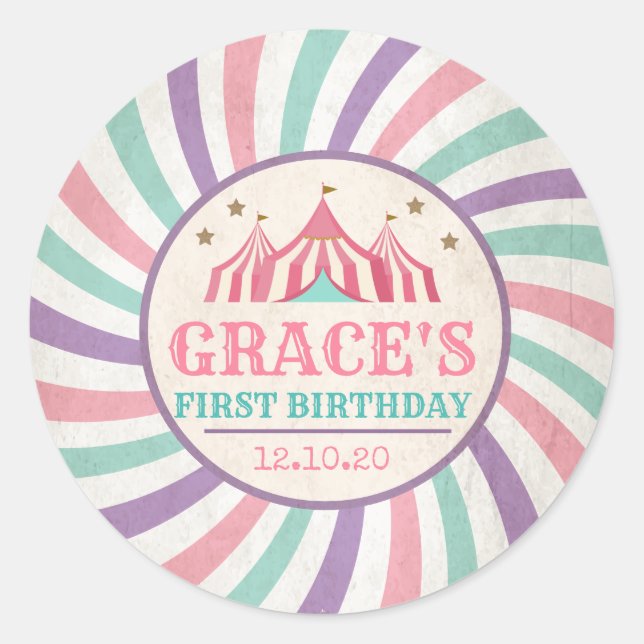 Adesivo Vinheta de aniversário do Carnaval (Frente)