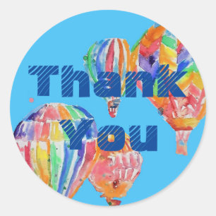 Adesivo Vinheta de Aniversário do Hot Air Balloon Watercol