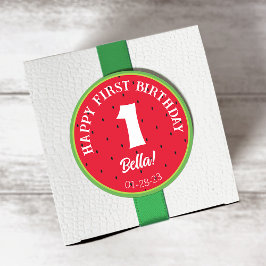 Adesivo Vinheta de aniversário do tema Watermelon