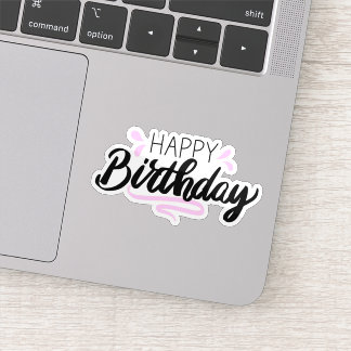 Adesivo Vinheta de aniversário feliz