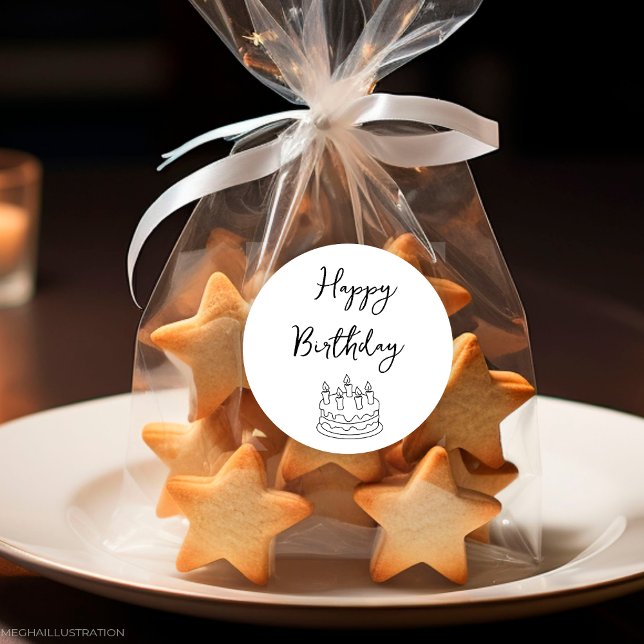 Adesivo Vinheta de aniversário feliz (Criador carregado)