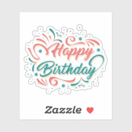 Adesivo Vinheta de aniversário feliz