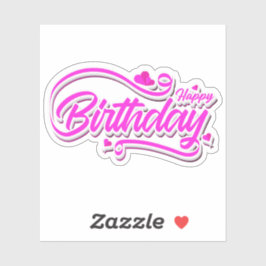 Adesivo Vinheta de aniversário feliz