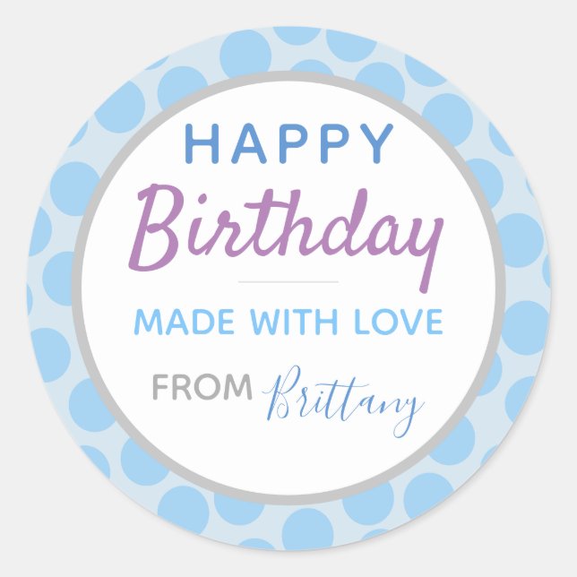 Adesivo Vinheta de aniversário feliz (20) (Frente)