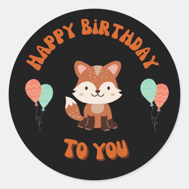 Adesivo Vinheta de aniversário feliz da Raccoon (Frente)