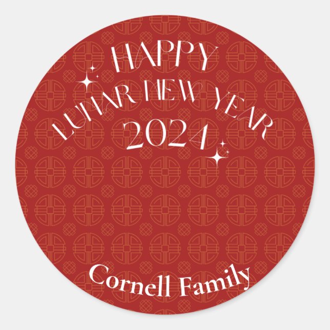 Adesivo Vinheta de Ano Novo Lunar (Frente)