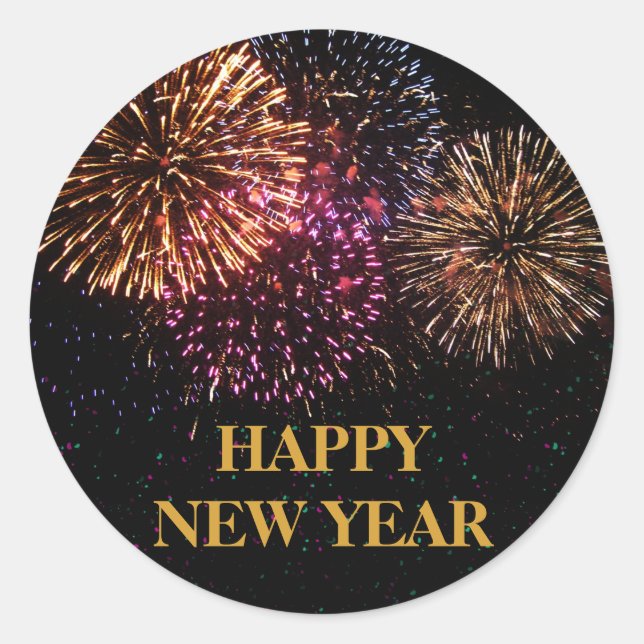 Adesivo Vinheta de Ano Novo para Bomba (Frente)