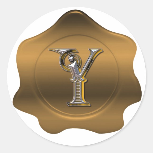 Adesivo Vinheta de aparência de cera de bronze Elegante Y  (Frente)