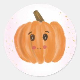 Adesivo Vinheta de Aquarela de Pumpkin Bonito