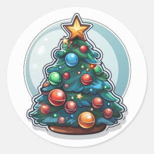 Adesivo Vinheta de Árvore de Natal