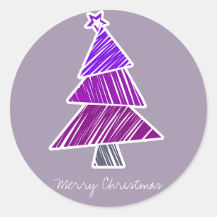 Adesivo Vinheta de Árvore de Natal Roxo