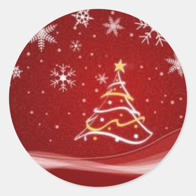 Adesivo Vinheta de Árvore de Natal Vermelho (Frente)