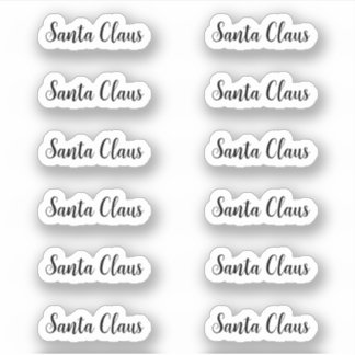 Adesivo Vinheta de Assinatura Brilhante de Biss-Cut Santa 