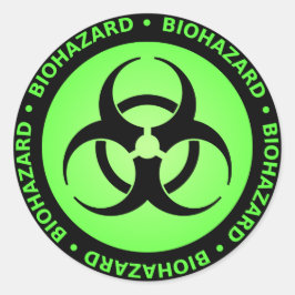 Adesivo Vinheta de aviso de perigo biológico verde