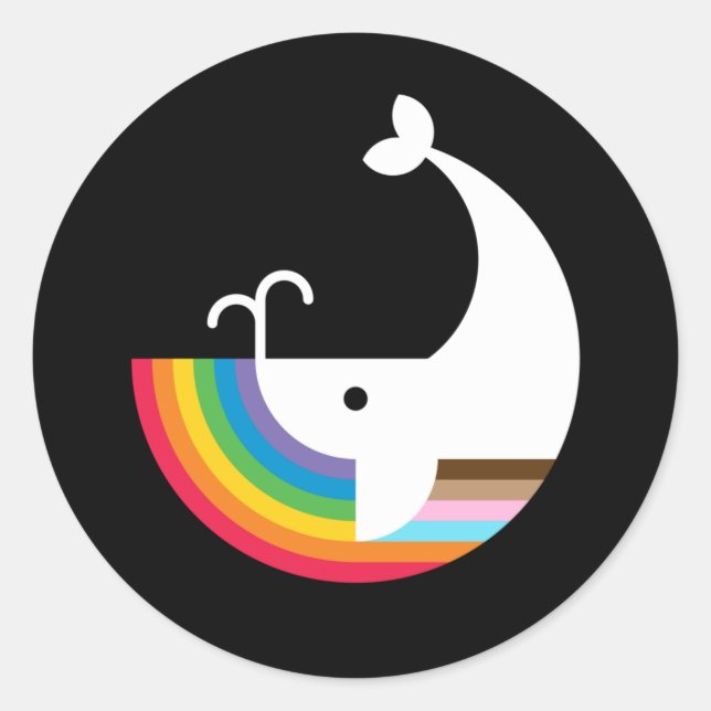 Adesivo Vinheta de Baleia Orgulho NB (Frente)