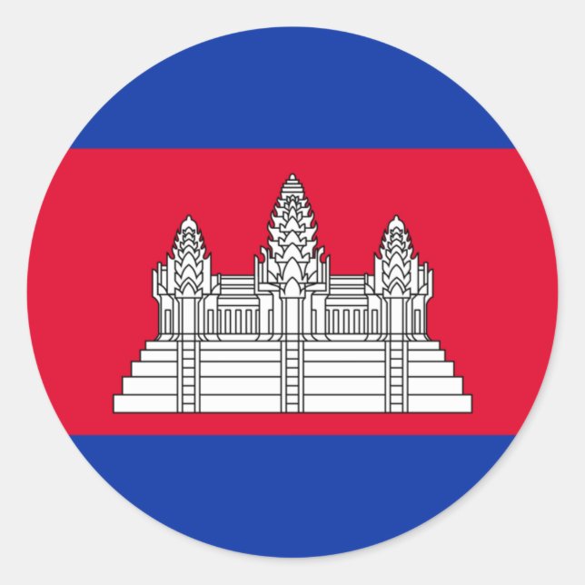 Adesivo Vinheta de bandeira do Camboja (Frente)