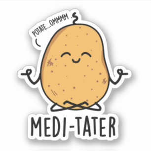 Adesivo Vinheta De Batata De Batata Meditante Medi-Tater