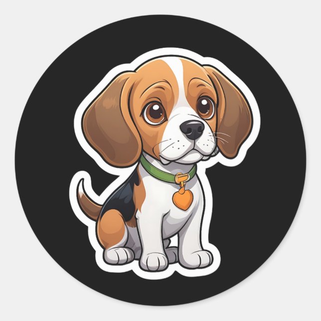 Adesivo Vinheta de Beagle (Frente)