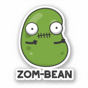 Adesivo Vinheta de Bean Pun Zombie do Dia das Bruxas