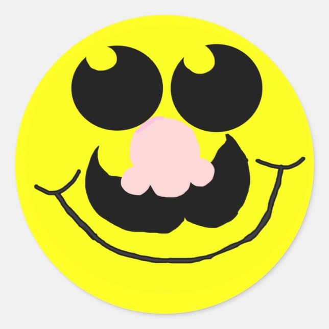 Adesivo Vinheta de bigode (Frente)