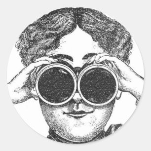 Adesivo Vinheta de Binoculares Steampunk