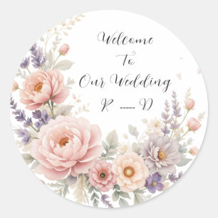 Adesivo Vinheta de Boas-vindas com Casamento Floral Elegan