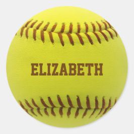 Adesivo Vinheta de Bola Personalizada Softball